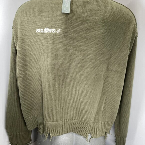 Scuffers Unisex Distressed Knit Sweater with Back Logo - Picture 6 of 8